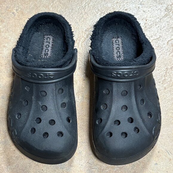 Crocs Baya Lined Clog Black Warm Fuzzy Lining Slip-On Casual Shoes 6 M 8 W - Picture 10 of 10